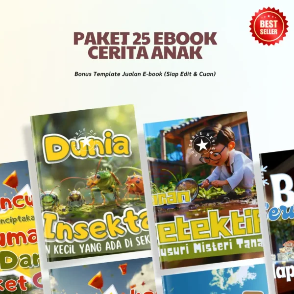 Paket 25 Ebook Cerita Anak + Bonus Template Jualan E-book